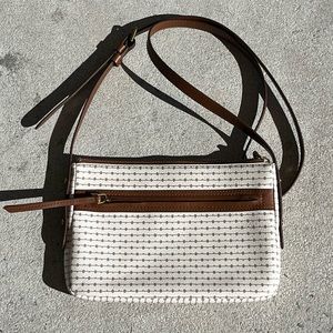 Fossil White/Brown Crossbody Bag